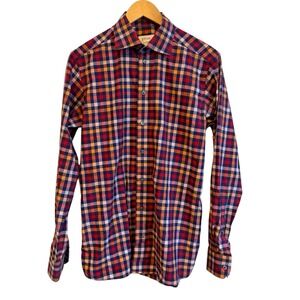 Eton Plaid Shirt Mens‎ M 40 Check Long Sleeve Button Down Outdoors Casual Preppy